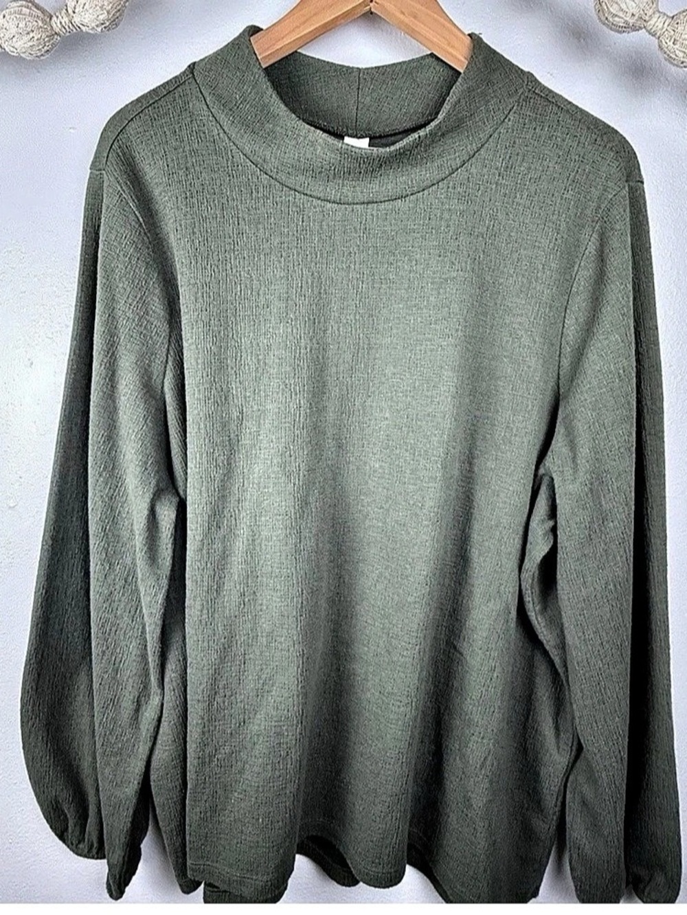Old Navy Oversized Mock-Neck Long-Sleeve Top Green XXL